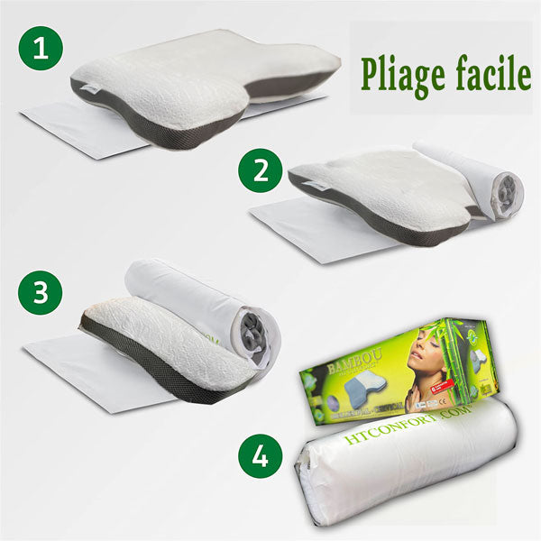 Pliage oreiller bambou packaging