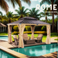 x....GAZEBO EXTERIEUR EN CEDRE option BALI tropique ou ROME  urbain